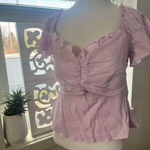 Smocked Ruffled Sweetheart Top in Lavender Pink